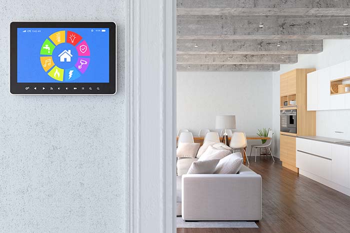 Smart screen with modern living room