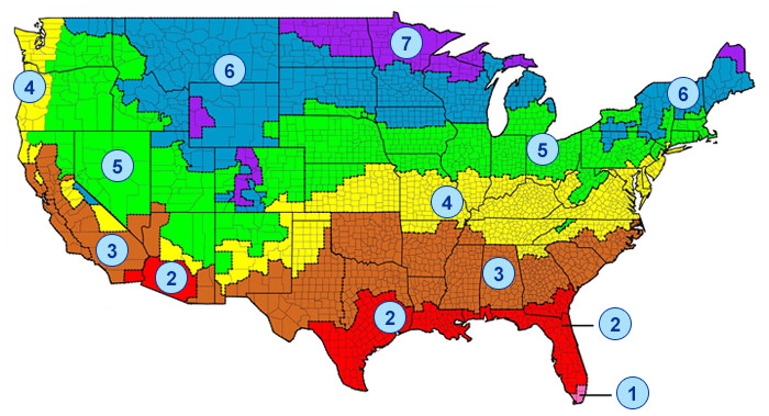 Insulation r-value map zone